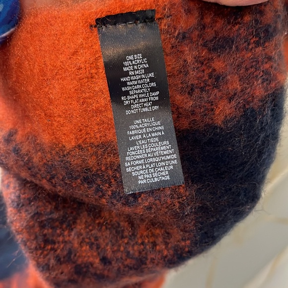 Orange and Navy Shawl /Scarf - Picture 3 of 3